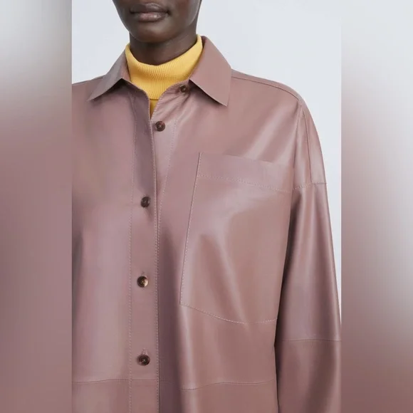 Lafayette 148 new york leather shirt - Picture 2 of 5